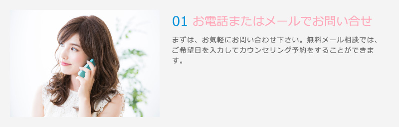 01 お電話またはメールでお問い合せ